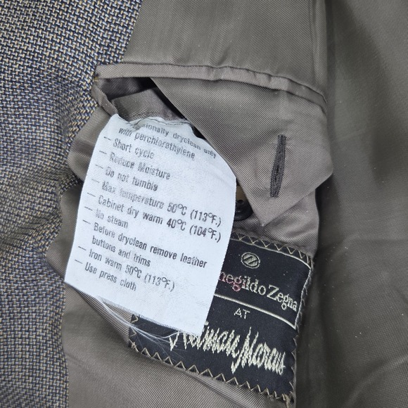 Vtg Ermenegildo Zegna Neiman Marcus Blazer Jacket Cashmere 50L Blue Gold Gray - Picture 12 of 16